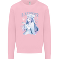 I Love Winter Anime Japanese Text Kids Sweatshirt Jumper Light Pink
