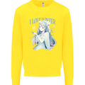 I Love Winter Anime Japanese Text Kids Sweatshirt Jumper Yellow