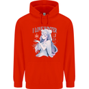 I Love Winter Anime Japanese Text Mens 80% Cotton Hoodie Bright Red