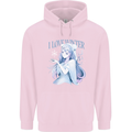 I Love Winter Anime Japanese Text Mens 80% Cotton Hoodie Light Pink