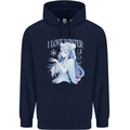 I Love Winter Anime Japanese Text Mens 80% Cotton Hoodie Navy Blue