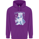I Love Winter Anime Japanese Text Mens 80% Cotton Hoodie Purple
