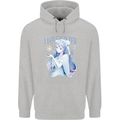 I Love Winter Anime Japanese Text Mens 80% Cotton Hoodie Sports Grey