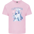 I Love Winter Anime Japanese Text Mens Cotton T-Shirt Tee Top Light Pink