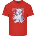 I Love Winter Anime Japanese Text Mens Cotton T-Shirt Tee Top Red