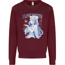 I Love Winter Anime Japanese Text Mens Sweatshirt Jumper Maroon