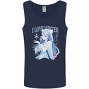 I Love Winter Anime Japanese Text Mens Vest Tank Top Navy Blue