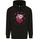 I Love You Alotl Valentines Day Axoloti Childrens Kids Hoodie Black