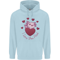 I Love You Alotl Valentines Day Axoloti Childrens Kids Hoodie Light Blue