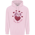 I Love You Alotl Valentines Day Axoloti Childrens Kids Hoodie Light Pink