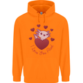 I Love You Alotl Valentines Day Axoloti Childrens Kids Hoodie Orange