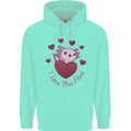 I Love You Alotl Valentines Day Axoloti Childrens Kids Hoodie Peppermint