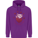 I Love You Alotl Valentines Day Axoloti Childrens Kids Hoodie Purple