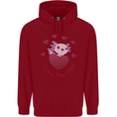 I Love You Alotl Valentines Day Axoloti Childrens Kids Hoodie Red