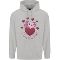 I Love You Alotl Valentines Day Axoloti Childrens Kids Hoodie Sports Grey