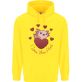 I Love You Alotl Valentines Day Axoloti Childrens Kids Hoodie Yellow