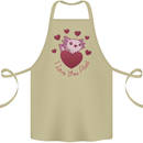 I Love You Alotl Valentines Day Axoloti Cotton Apron 100% Organic Khaki