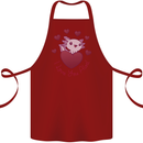 I Love You Alotl Valentines Day Axoloti Cotton Apron 100% Organic Maroon