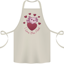 I Love You Alotl Valentines Day Axoloti Cotton Apron 100% Organic Natural
