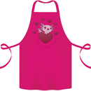I Love You Alotl Valentines Day Axoloti Cotton Apron 100% Organic Pink