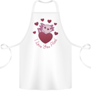 I Love You Alotl Valentines Day Axoloti Cotton Apron 100% Organic White
