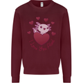 I Love You Alotl Valentines Day Axoloti Kids Sweatshirt Jumper Maroon