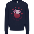 I Love You Alotl Valentines Day Axoloti Kids Sweatshirt Jumper Navy Blue