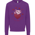 I Love You Alotl Valentines Day Axoloti Kids Sweatshirt Jumper Purple