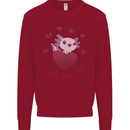 I Love You Alotl Valentines Day Axoloti Kids Sweatshirt Jumper Red