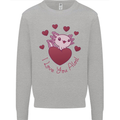 I Love You Alotl Valentines Day Axoloti Kids Sweatshirt Jumper Sports Grey