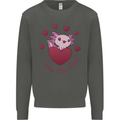 I Love You Alotl Valentines Day Axoloti Kids Sweatshirt Jumper Storm Grey