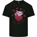 I Love You Alotl Valentines Day Axoloti Kids T-Shirt Childrens Black
