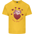 I Love You Alotl Valentines Day Axoloti Kids T-Shirt Childrens Yellow