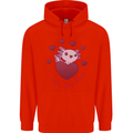 I Love You Alotl Valentines Day Axoloti Mens 80% Cotton Hoodie Bright Red