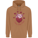 I Love You Alotl Valentines Day Axoloti Mens 80% Cotton Hoodie Caramel Latte