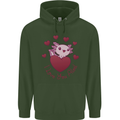 I Love You Alotl Valentines Day Axoloti Mens 80% Cotton Hoodie Forest Green