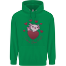 I Love You Alotl Valentines Day Axoloti Mens 80% Cotton Hoodie Irish Green