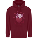 I Love You Alotl Valentines Day Axoloti Mens 80% Cotton Hoodie Maroon