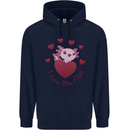 I Love You Alotl Valentines Day Axoloti Mens 80% Cotton Hoodie Navy Blue
