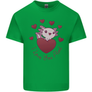 I Love You Alotl Valentines Day Axoloti Mens Cotton T-Shirt Tee Top Irish Green