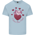 I Love You Alotl Valentines Day Axoloti Mens Cotton T-Shirt Tee Top Light Blue