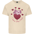 I Love You Alotl Valentines Day Axoloti Mens Cotton T-Shirt Tee Top Natural