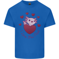 I Love You Alotl Valentines Day Axoloti Mens Cotton T-Shirt Tee Top Royal Blue