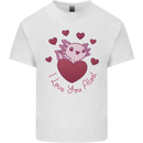 I Love You Alotl Valentines Day Axoloti Mens Cotton T-Shirt Tee Top White