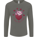 I Love You Alotl Valentines Day Axoloti Mens Long Sleeve T-Shirt Charcoal