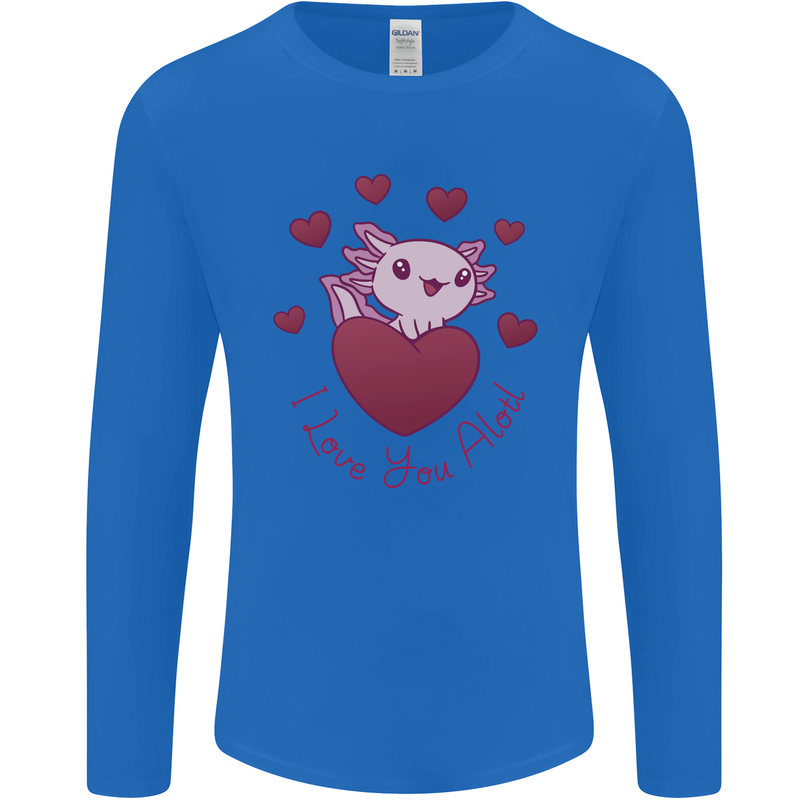 I Love You Alotl Valentines Day Axoloti Mens Long Sleeve T-Shirt Royal Blue