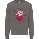 I Love You Alotl Valentines Day Axoloti Mens Sweatshirt Jumper Charcoal