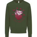 I Love You Alotl Valentines Day Axoloti Mens Sweatshirt Jumper Forest Green