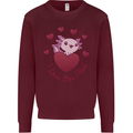I Love You Alotl Valentines Day Axoloti Mens Sweatshirt Jumper Maroon