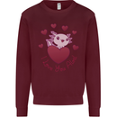 I Love You Alotl Valentines Day Axoloti Mens Sweatshirt Jumper Maroon